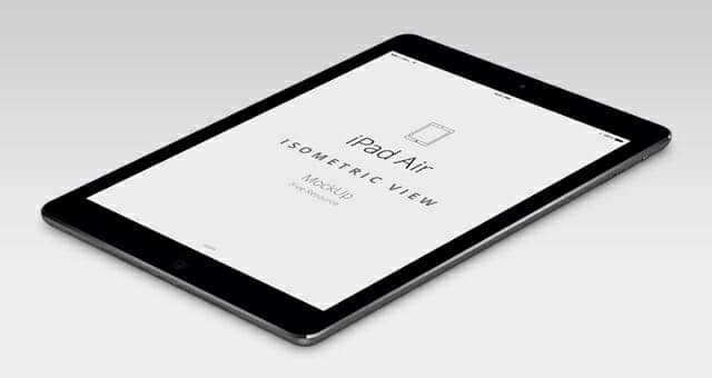 Realistic iPad Air Perspective Mockup