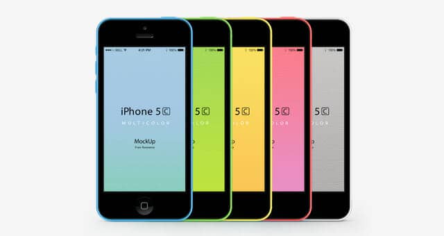 Colorful iPhone 5C Vector Mockup