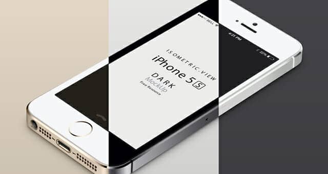 3D Perspective iPhone 5S Vector Mockup