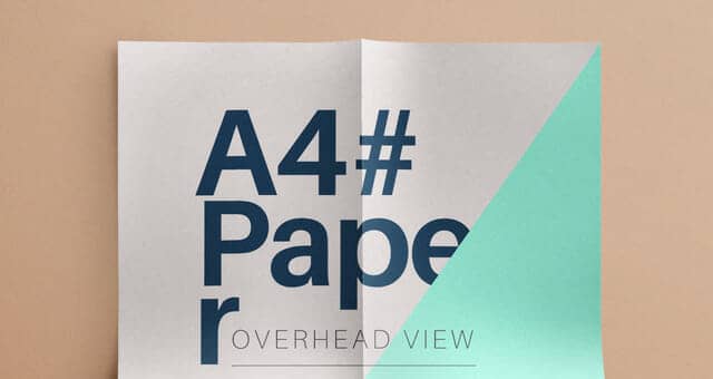 A4 Crease Overhead Paper Mockup Vol2