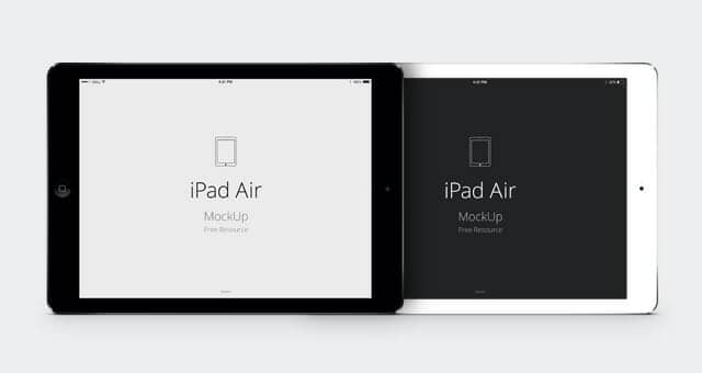 4 Realistic iPad Air Vector Mockup
