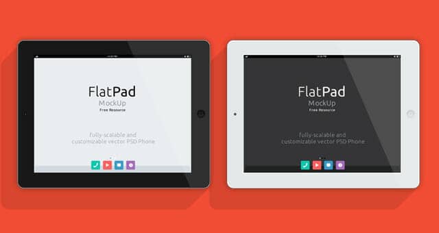 5 iPad Flat Design Mockup