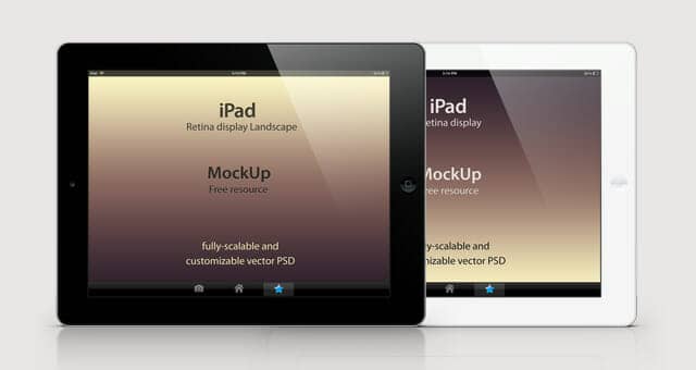 Detailed iPad Retina Mockup Template