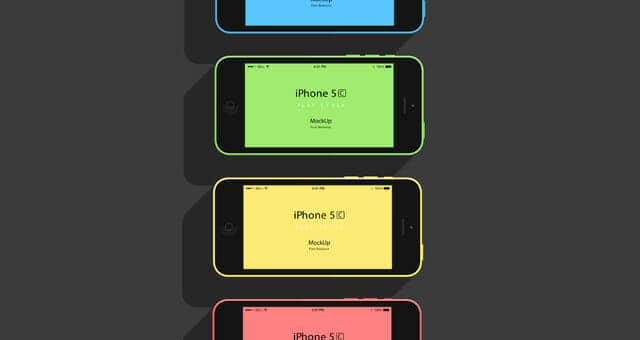Flat Design: iPhone 5C Mockup