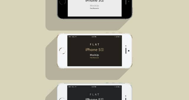 4 iPhone 5S Flat Design Mockup