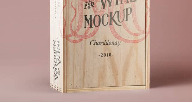 Wine Wood Box Mockup