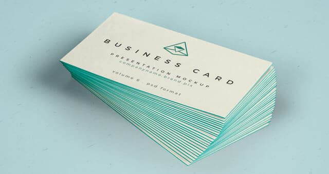 Business Card Mockup With Border