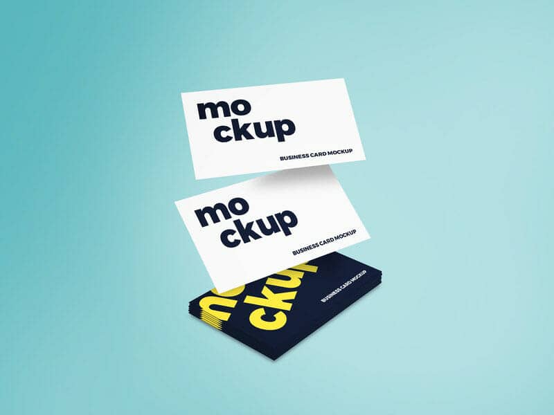 Flying Business Card Free Mockup