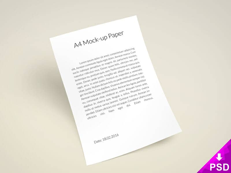New A4 Paper Mockup