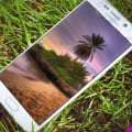 White Samsung S6 Edge Grass Mockup