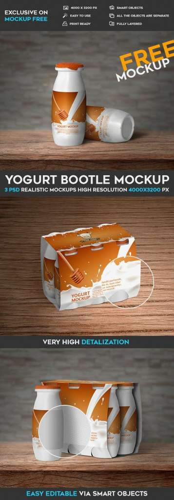 New Yogurt Bottle Mockup
