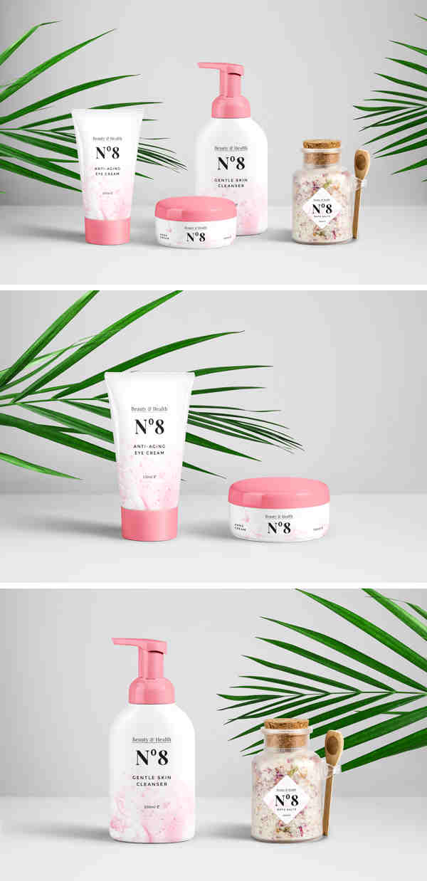 Cosmetic Packaging Items Mockup