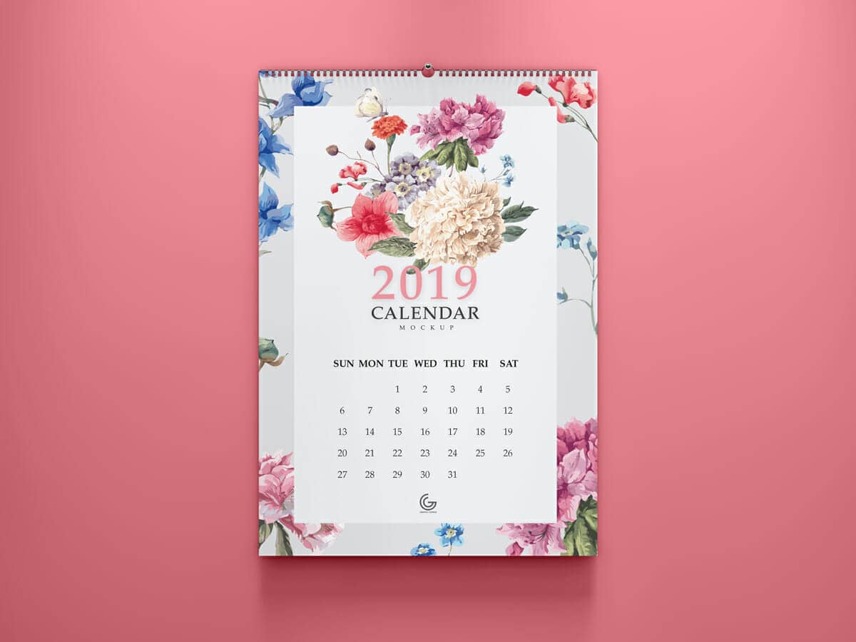 2019 Calendar Mockup PSD For Presentation