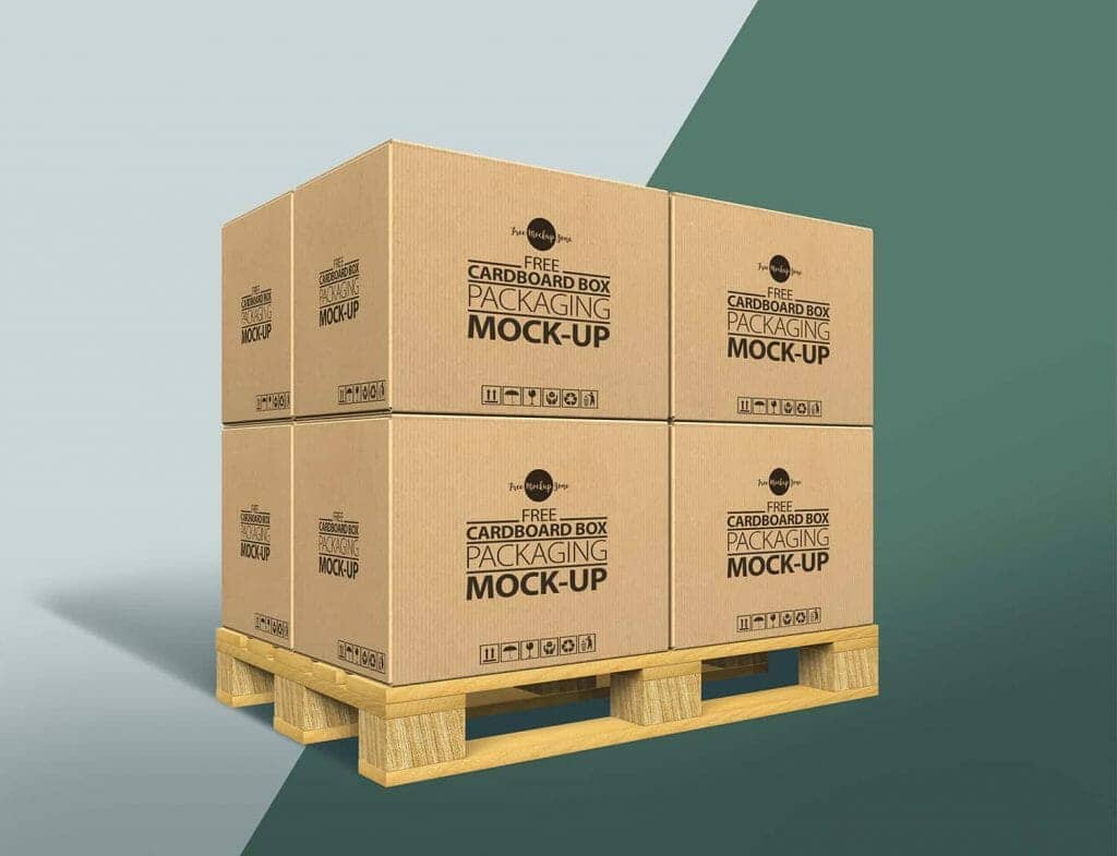 Cardboard Box Stack Mockup