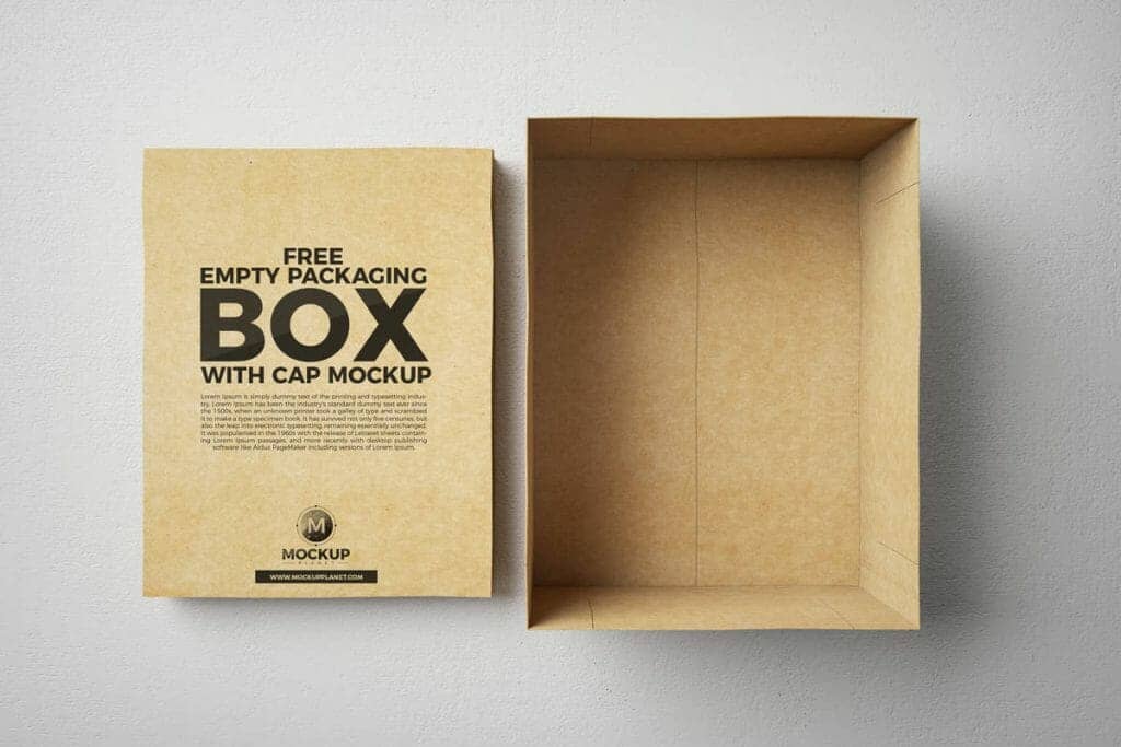 Empty Packaging Box With Cap Mockup