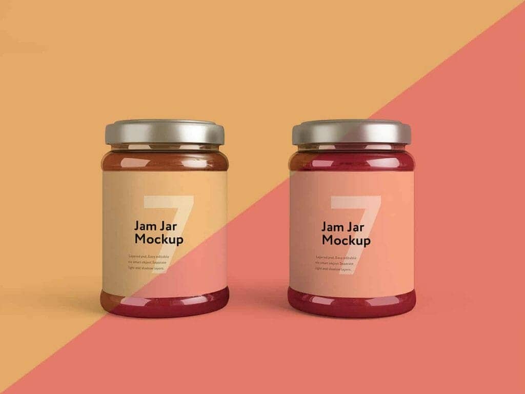 Modern Jam Jar Mockup