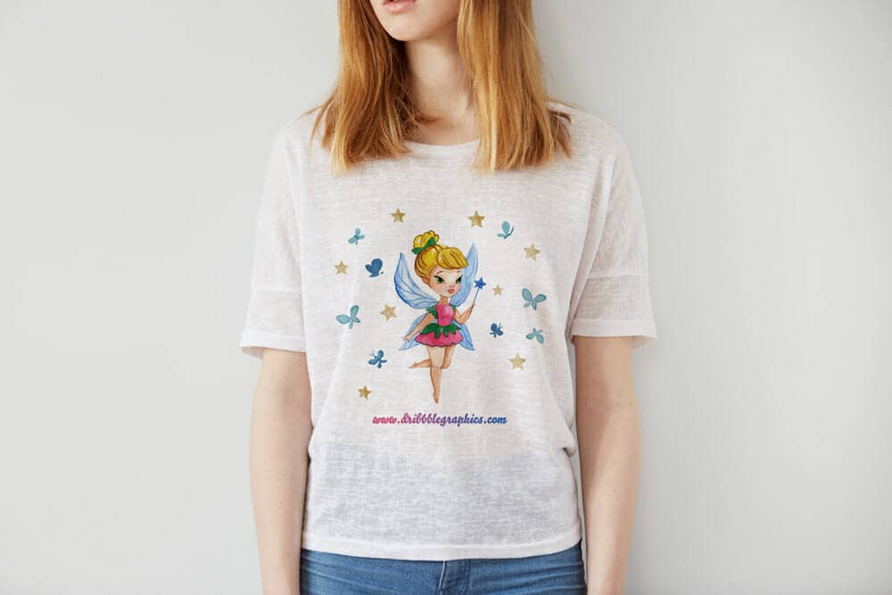Free Pretty Girl T-Shirt MockUp For Branding
