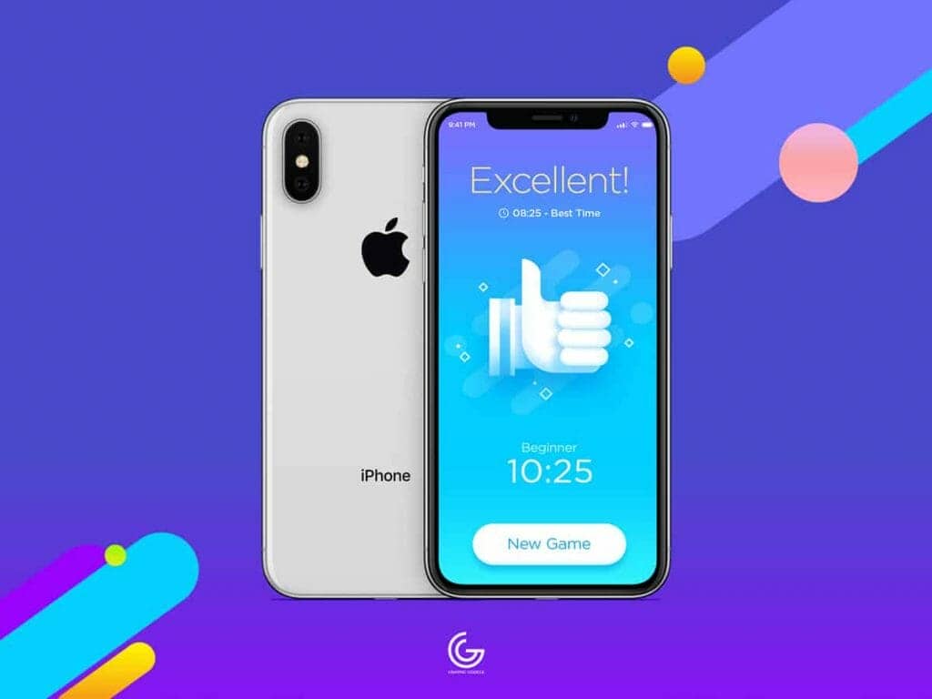 Free Silver iPhone X Mockup For Screen Presentation