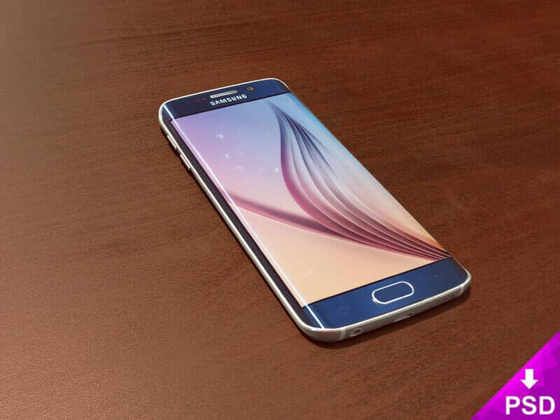 Blue Samsung S6 Edge Mockup