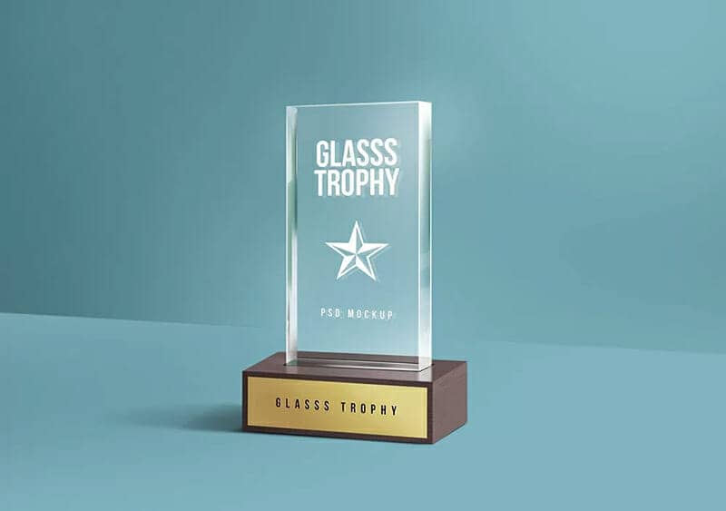 New Glass Trophy Mockup