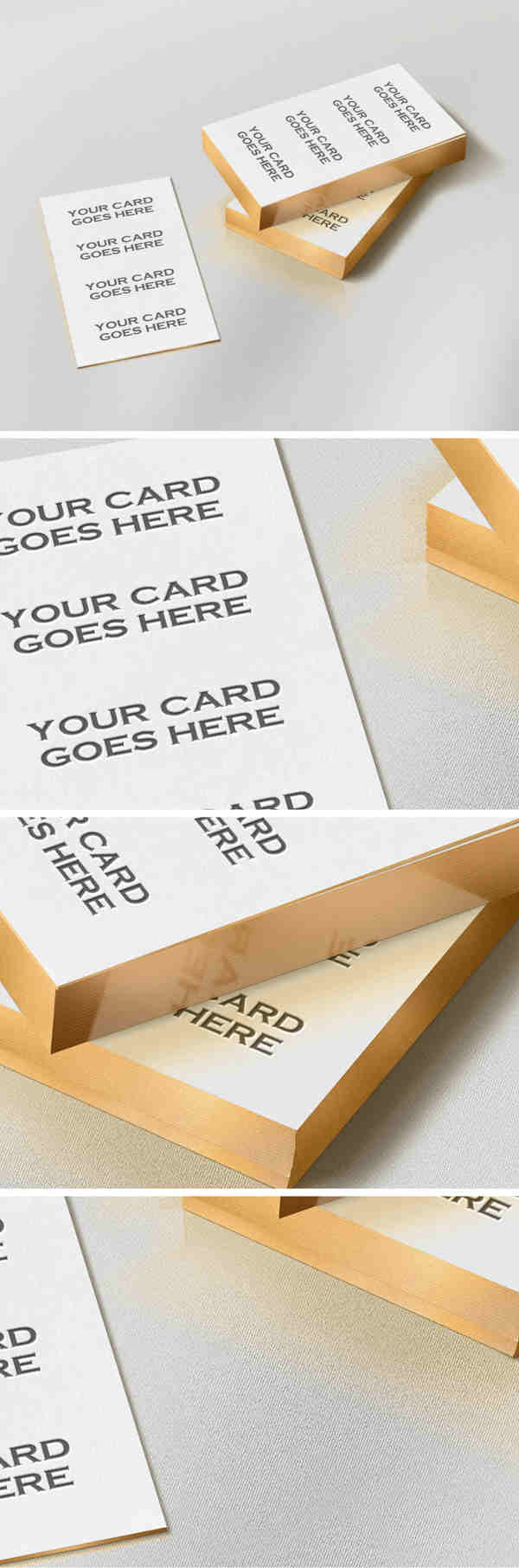 Gold Edge Business Cards Mockup