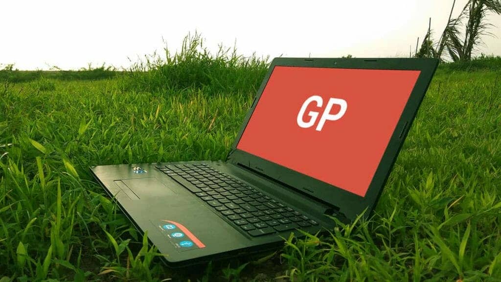 New Laptop on Grass Mockup