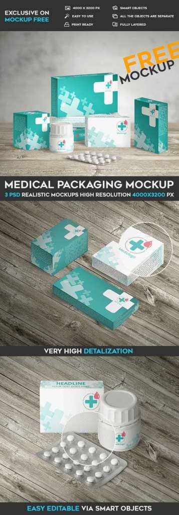 Free Medical Packaging Mockup