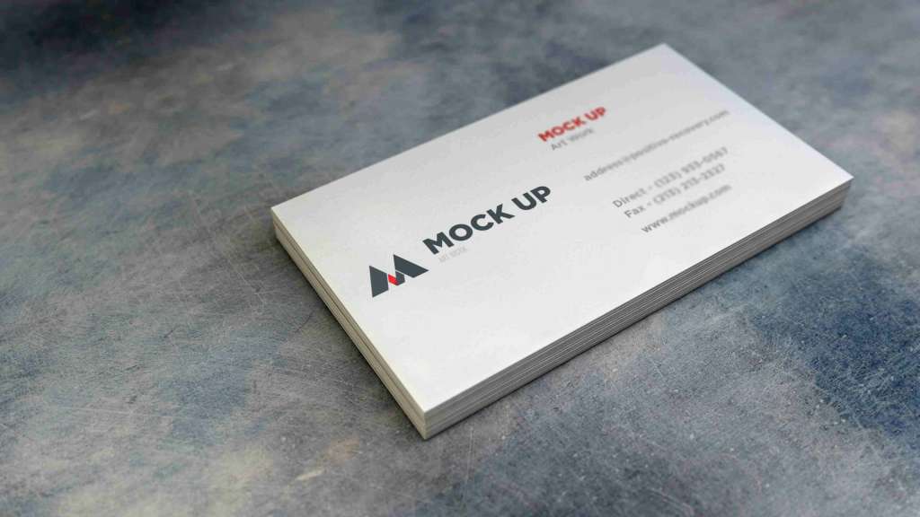 White Stack Business Card Mockup
