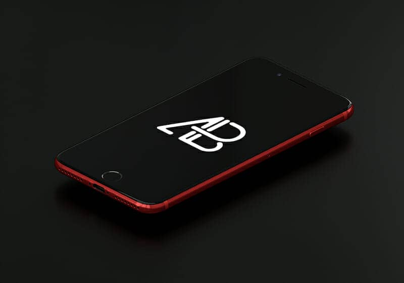 Red iPhone 7 Plus Mockup