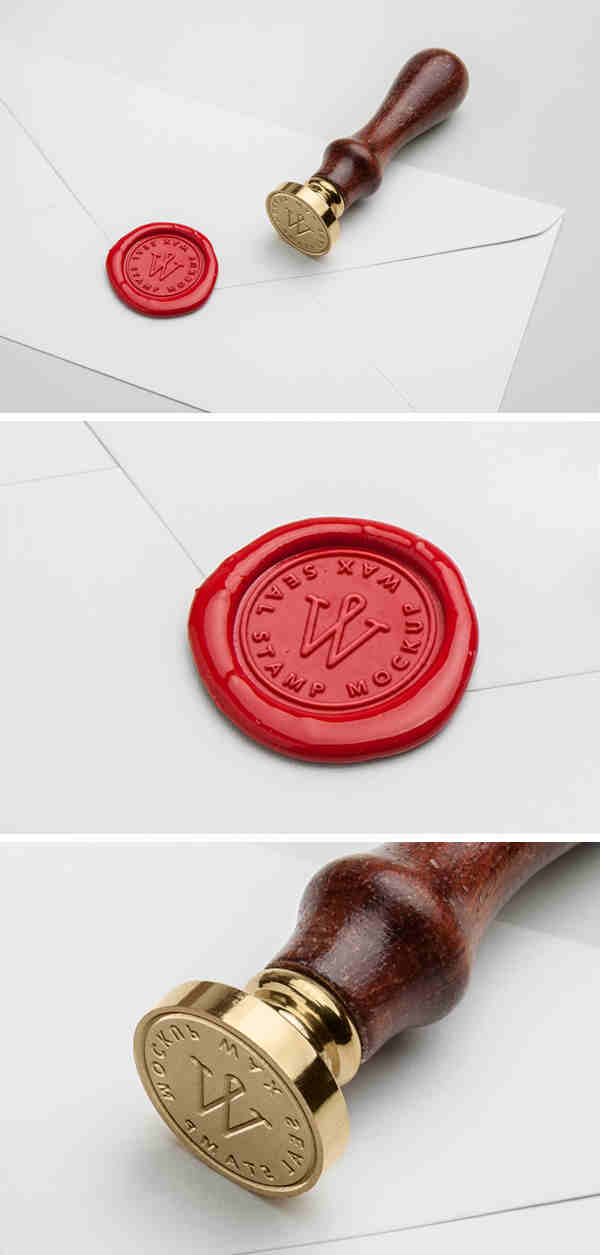 Wooden Wax Seal Stamp Mockup