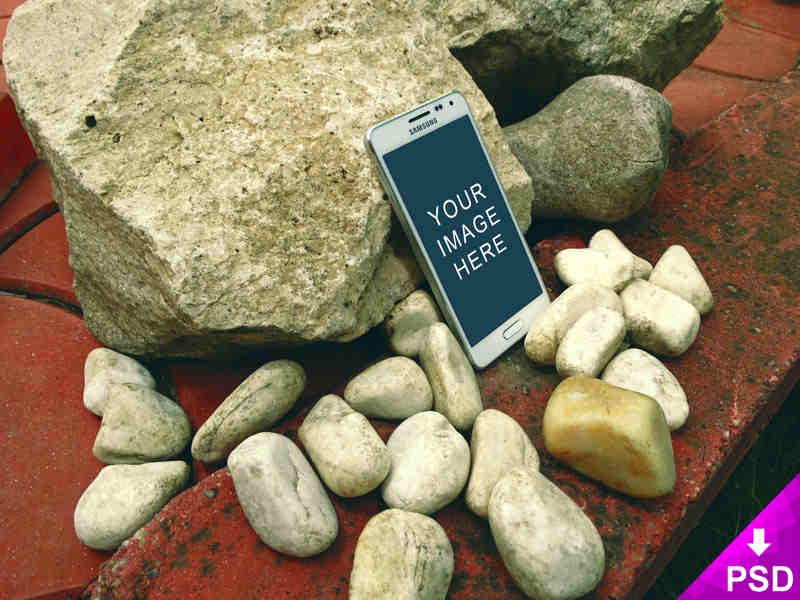 Samsung Galaxy Alpha Stone Mockup