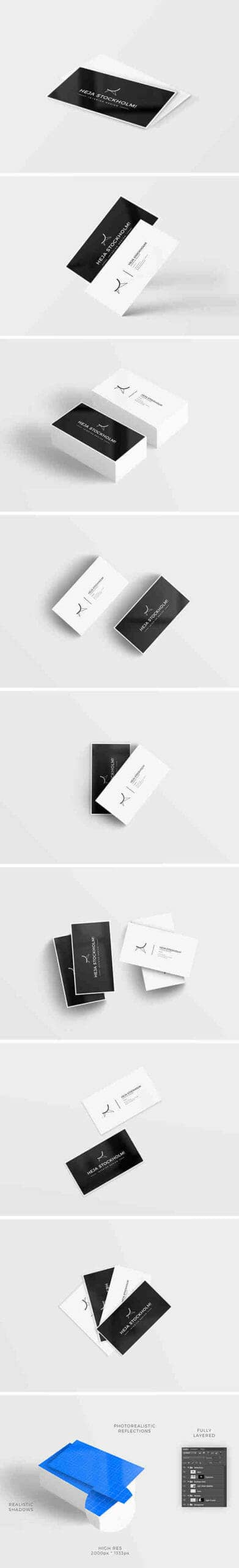 8 Clean Business Card Mockups