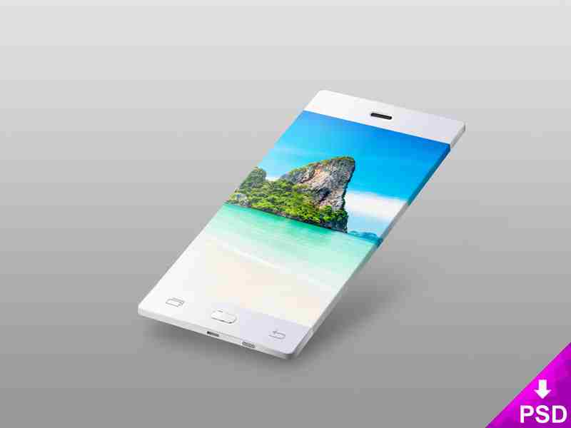 White Flat Android Phone Mockup