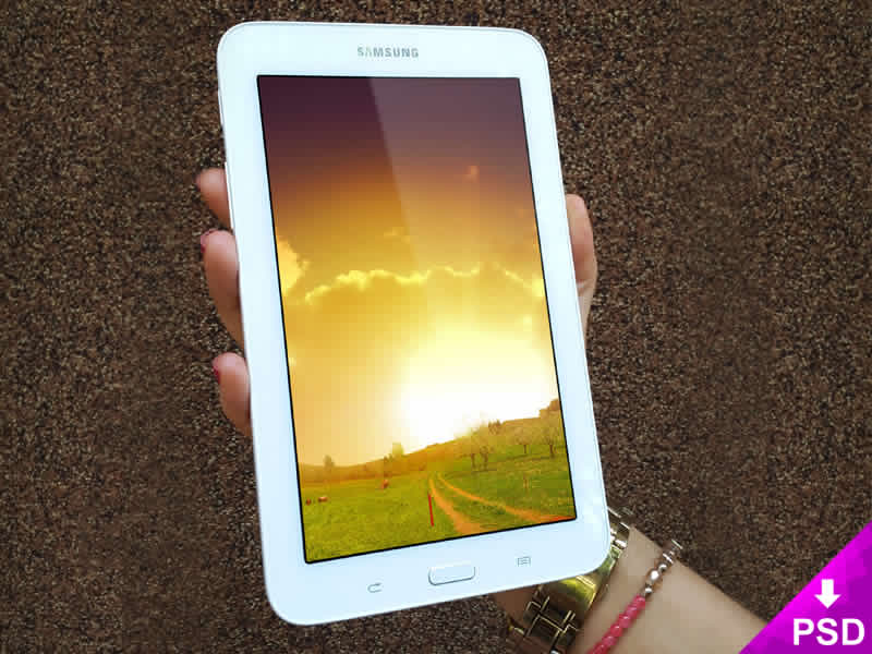 White Samsung Galaxy Tab 3 Mockup