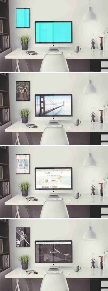 iMac Retina 5k Office Mockup