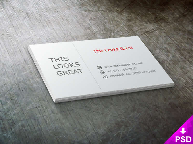 Clean White Business Card Mockup