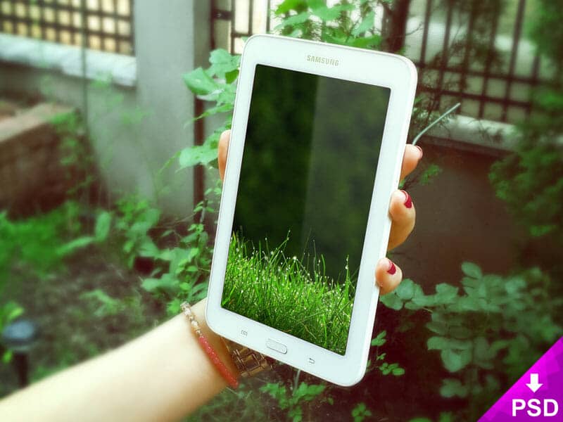 Grass Themed Samsung Galaxy Tab 3 Mockup