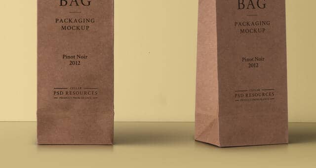 Realistic Wine Cardboard Bag Mockup