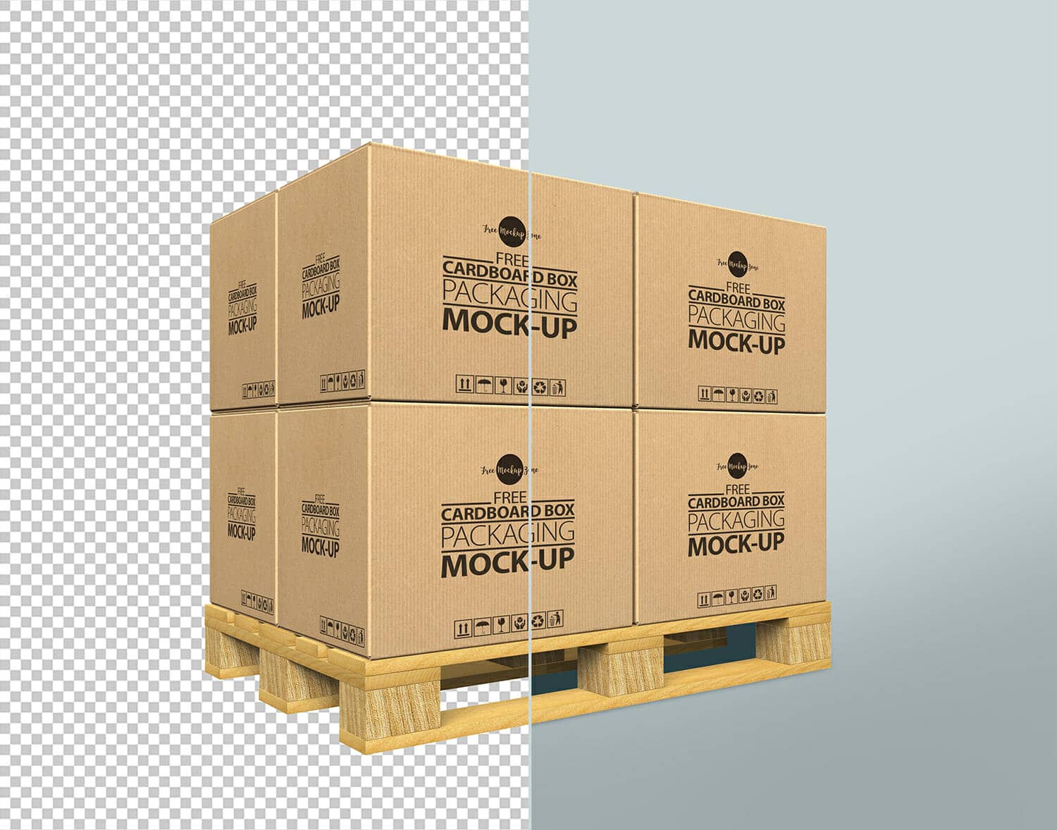 Cardboard Box Stack Mockup