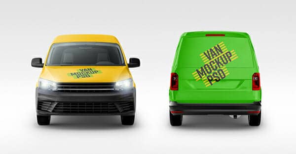 Free Panel Van MockUp With 6 Different Angles
