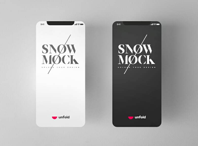 Free Snow iPhone X Mockups with 3 Different Perspective