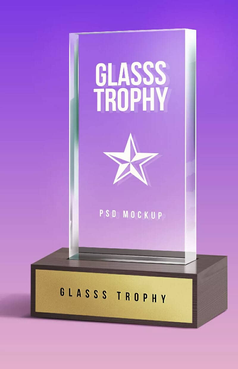 New Glass Trophy Mockup