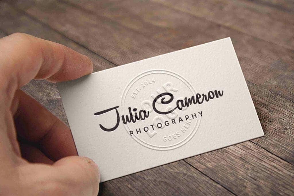 Realistic Embossed Business Card Mockup
