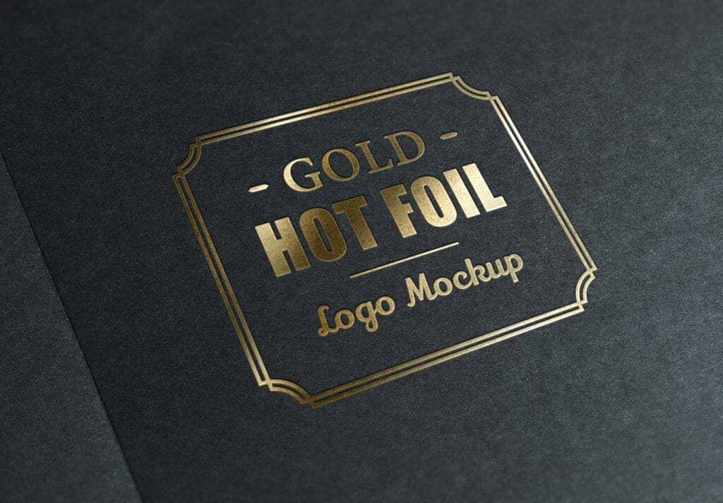 Gold Metallic Foil Stamping Logo Mockup