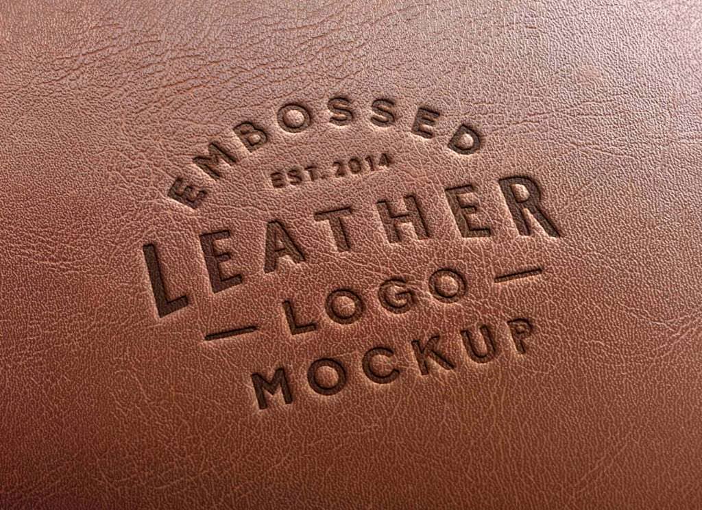 Embossed Leather Stamping Logo Mockup #2