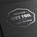 Metallic Foil Silver Stamping Logo Mockup